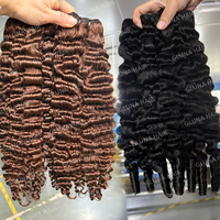 Vente en gros de mèches de cheveux humains bouclés bruts de qualité 12A, origine Birmanie # 2 extensions de cheveux humains à double trame brun foncé pour femmes noires