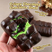 Jouet anti-stress souple en forme de chocolat croustillant, jouet à presser en forme de barre de chocolat factice avec son claquement, jouet anti-stress à presser pour la vente en gros