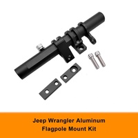 Support de mât de drapeau en aluminium usiné CNC pour Wrangler JK JL 4x4, support d'antenne tout-terrain noir sans perçage
