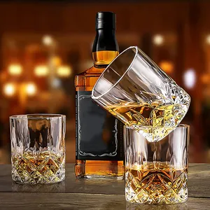 Luxury Diamond Liquor Glassware Barware Classic Clear Cup Whisky Glass For Bourbon Macellan Tequila Whiskey Cocktails Christmas