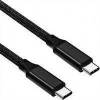 Kabel USB-C 3.2 Gen 2 10 kaki 4K UHD 20Gbps 100W PD Pengisian Cepat MacBook Pro iPad Pro Jalinan Nilon Hitam