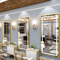 Fournisseur d'usine, mobilier de salon de coiffure professionnel, station de coiffure, miroir de salon mural avec éclairage LED intelligent