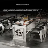 Ensemble de mobilier industriel moderne et écologique pour restaurants, pubs, cafés, écoles, salles de séjour, centres commerciaux, gymnases et salles à manger, comprenant tables, chaises, tabourets de café, banquettes en fer forgé