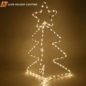 Indoor and outdoor decoration led 3d Christmas star tree motif light for garden decoration