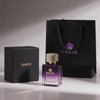 Conception personnalisée Rectangle de luxe Transparent Premium Flacon en verre 50ml 100ml Bouteille de parfum vide noire à sertir avec bouchon doré