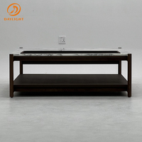 Table basse moderne de luxe en marbre italien et bois de noyer, couleur et taille personnalisables, meubles de salon
