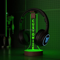 Support de casque en bois RGB lumière LED support de casque Cool Gamer cadeaux casque Station