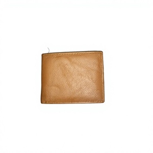 Original Genuine Leather Star Pattern Fashion Embroidery Letter Men's Open Waterproof Short Credit Card Pocket Purse Dark <b>Brown</b> - Product Image 3