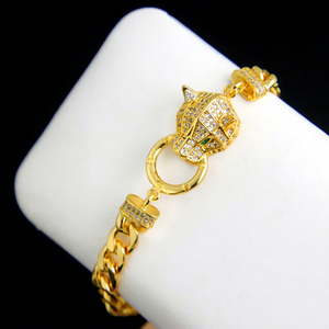 Collar con Colgante de Leopardo en Oro de Lujo, Chapado en Oro de 21k, Joyería Punk Hip Hop para Hombres y Mujeres - Product Image 3