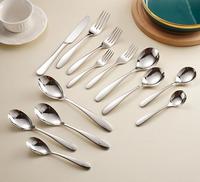 Ensemble de couverts Kaly's K801 élégant, luxueux et minimaliste en acier inoxydable 304 de qualité alimentaire, réutilisable et durable, finition miroir argenté, pour le thé