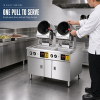 Robot de cuisine commercial intelligent Cuiseur à riz frit automatique Machine à frire électrique rotative pour restaurant