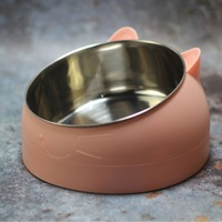 Bol pour chat avec oreilles de chat, protection des vertèbres cervicales, anti-choc, rond, oblique