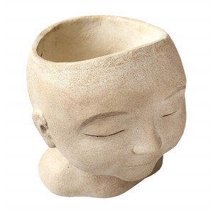 Nouveau <span class=keywords><strong>pot</strong></span> de fleurs en polyrésine/résine tête d'une dame jardinière en résine intérieure/extérieure-les plantes ressemblent à des cheveux, 9 "de haut - Product Image 4