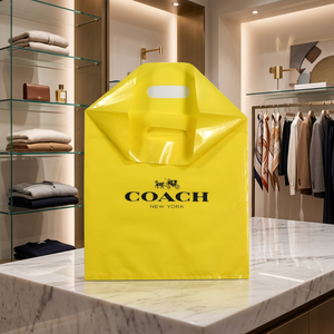 Customized LDPE Side Gusset Shopping <b>Bags</b> Patch Handle Silk Screen Digital Printing Disposable Promotional Retail <b>Bags</b> Vietnam - Product Image 1