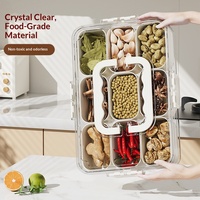 Boîte de rangement portable pour épices de cuisine en plastique alimentaire, 6 compartiments, transparente, hermétique, pour réfrigérateur, idéale pour le camping