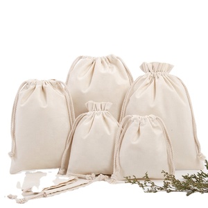 Bolsas de Tela de Algodón Reciclables al por Mayor, Bolsas de Muselina Orgánica para Compras, Bolsas para Regalos de Bodas y Fiestas - Product Image 1