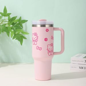40Oz Tuimelaar Met Handvat Dubbelwandige Vacuümkolf Met Stro En Deksel Vacuüm Metalen Beker Reizen Koffiemok - Product Image 3