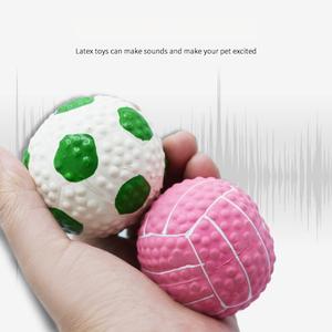 New hot-bán nhà máy giá thấp tại chỗ bán buôn mài răng nhai nhàm chán bóng đá Barbell <span class=keywords><strong>Latex</strong></span> âm thanh đồ chơi bóng - Product Image 5