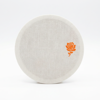 Sous-verres ronds jetables modernes en tissu 100 % coton, personnalisables, bord en pulpe, diamètre 8-11 cm, pour hôtels, restaurants, mariages