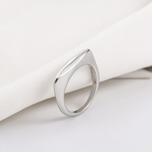 Geometric <b>Titanium</b> Steel <b>Ring</b> Unisex Minimalist Fashion Jewelry Gift - Product Image 1