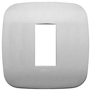 Vimar Round 1M <b>Plate</b> Matt Silver <b>Wall</b> Switch Cover 9.7cm Length - Product Image 1
