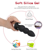Neuer 7,68 Zoll Aufblasbarer Weicher 5-Kugel Prostata-Analplug Vibrator aus Medizinischem Silikon 100% Wasserdicht für Paare SM Sexspielzeug Geschenk