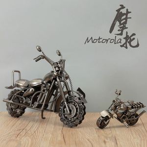 Vintage Metal Motorcycle <b>Model</b> Ornaments Retro Motor Car Airplane Crafts Desktop Decoration Home Office Decor Art - Product Image 4