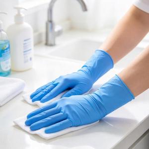 Gants jetables en nitrile, épaisseur moyenne, imperméables, pour la maison, la cuisine, les fournitures de nettoyage, vente en gros, OEM - Product Image 5