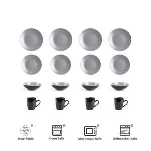 Semtember Promotion Round Kitchen Plates Set With Coffee Mug Elegant High End Microwave Oven Safe <b>Dinnerware</b> Sets for Home Use - Product Image 6
