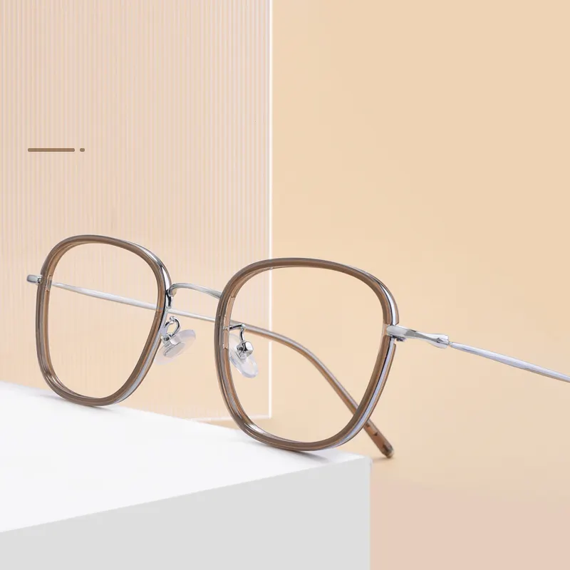 Magazijn Directe Verkoop Trendy Vintage Custom Metalen Tr90 + Metalen Frame Optische Brillen Frames Voor Unisex
