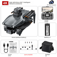 (Nouveau) L600 PRO Drone professionnel à double caméra avec stabilisateur anti-vibration à trois axes, GPS, moteur sans balais, évitement d'obstacles, pour débutants et professionnels