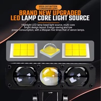 Phare de moto Hadudu X3C, phare de conduite, projecteur LED, 3 lentilles, double couleur, feux antibrouillard pour voitures, camions, SUV, UTV, accessoires automobiles