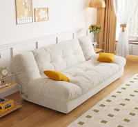 Canapé-lit en tissu Yunduo, pliable, modulaire, double usage, salon, petit appartement, nouveau modèle moderne 2025, trois places, droit, bois crème