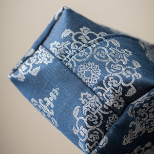 Boîte à mouchoirs en tissu brocart de style chinois, anti-poussière, pour voiture, salon, accessoire de cérémonie du thé - Product Image 3