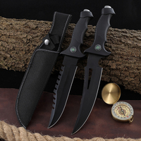 Couteau de chasse à lame fixe en acier inoxydable 3Cr13 Hongrui en gros avec manche en ABS pour le camping en plein air, qualité DIY, OEM disponible