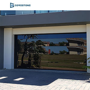 <span class=keywords><strong>Porte</strong></span> <span class=keywords><strong>de</strong></span> <span class=keywords><strong>garage</strong></span> <span class=keywords><strong>sectionnelle</strong></span> automatique moderne sur mesure en alliage d'aluminium sans cadre avec miroir en verre trempé noir et isolation thermique - Product Image 3