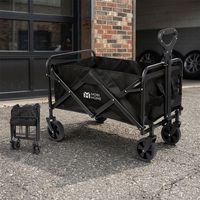 Nouvelle conception de chariot de camping pliable en métal avec poignée télescopique, roues pivotantes à 360°, service ODM pour la plage et le sable
