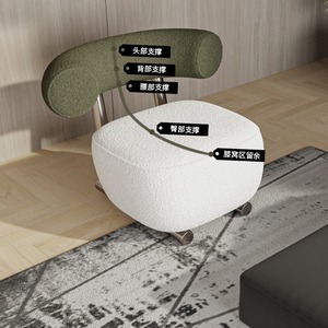 Italian Style Single Sofa Chair Lamb Wool Modern Chaise Lounge Living Room Designer Furniture - Product Image 3