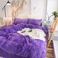 Ensemble de housses de couette Ultra douces, faux cheveux longs, Shaggy de luxe, vente en gros,