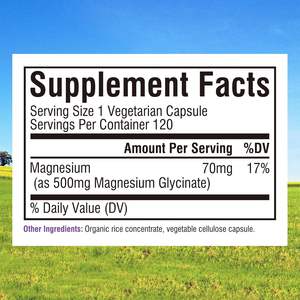 علامة خاصة كبسولات غليسينات المغنيسيوم في المغنيسيوم-مكمل سيترات المغنيسيوم لتخفيف التوتر واسترخاء صحة العظام والعضلات - Product Image 3
