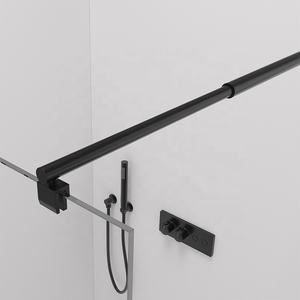 <span class=keywords><strong>Precio</strong></span> de fábrica Walk in Grey Glass Marco de aluminio Pantallas de <span class=keywords><strong>ducha</strong></span> Cabina de <span class=keywords><strong>ducha</strong></span> con barra de soporte de tubo redondo - Product Image 4