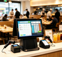 Terminal de caisse tout-en-un Windows POS T-S600 avec écran tactile 15,6 pouces et Wi-Fi 6 pour restaurants, salons de thé et épiceries