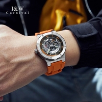 Jam Tangan Skeleton Pria, Jam Tangan Skeleton, Jam Tangan Otomatis, I & W, Gerakan Jepang, Safir, HD, Bercahaya, 50M, Tahan Air, Montre Homme, 2022