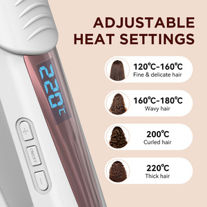 Nouveau fer à lisser/boucler 2-en-1 électrique 3D à plaques flottantes, cordon pivotant à 360°, affichage LED de la température, pour usage domestique - Product Image 6