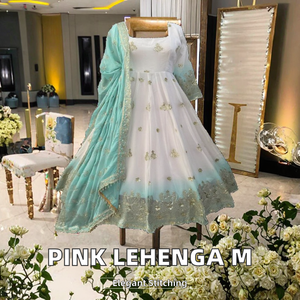 Karma Fashion Magnifique Lehenga Choli brodé rose avec dupatta pour les fêtes, provenant d'Inde et du Pakistan, taille M, en polyester - Product Image 2
