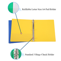 Carpeta Organizadora de Plástico Resistente Personalizada con 3 Anillas, Impermeable, con Bolsillos de PVC y Anillas Inclinadas, Carpeta Colorida para Archivar en la Escuela u Oficina