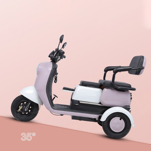 Triciclo eléctrico para pasajeros adultos, scooter de 3 ruedas con caja de almacenamiento, triciclo de carga con asiento trasero, triciclo eléctrico de carrocería abierta - Product Image 1