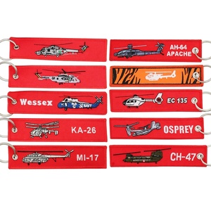 Airplane Aviation pilot <b>Tag</b> Key Chain Aircraft Embroidered Keyring Custom Fabric Double Logo Embroidery Keychain - Product Image 4