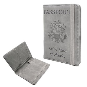 Cartera de Viaje Minimalista con Logotipo Personalizado, Anti-Robo, Impermeable, Porta Tarjetas, Cubierta para Pasaporte con Bloqueo RFID, Personalizada por Sublimación, en PU - Product Image 1