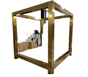 Элитная кровать King-size <span class=keywords><strong>Kensington</strong></span> с металлическим каркасом из нержавеющей стали и обитой тканью изголовьем с панелями, отделанными пуговицами, золотистые металлические кровати - Product Image 5